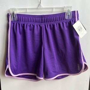 NWT Girls Reebok Large Solid Mesh Shorts Purple